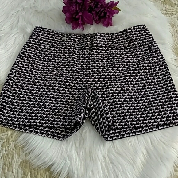 White House Black Market Pants - White House Black Market Geometric Pattern Black And Purple Dress Shorts Size 4